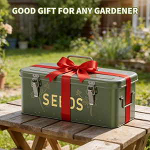 Metal Seed Storage Organizer Kit 30 Bottles 4-Compartment Locking Box <strong>Bohemian</strong> Design Durable 20-35L Capacity - Product Image 1