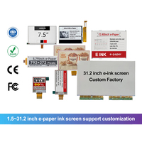 Display kertas tinta E bulat 1 inci Label rak elektronik Bt 1.54 2.13 inci modul tinta E bulat tampilan kertas tinta daya rendah