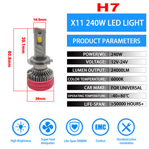 CAR-REFINE K13 X11 240W 240000LM <span class=keywords><strong>Phare</strong></span> LED <span class=keywords><strong>H7</strong></span> <span class=keywords><strong>3</strong></span> Tubes en Cuivre H1 H11 9005 9006 H16 9012 Canbus <span class=keywords><strong>H7</strong></span> H18 K5C Ampoules LED pour Voiture - Product Image 4