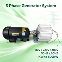 Alternateur à aimants permanents de qualité industrielle 1-500KW / 1-500KVA et entraînement par engrenages 110V 220V 380V