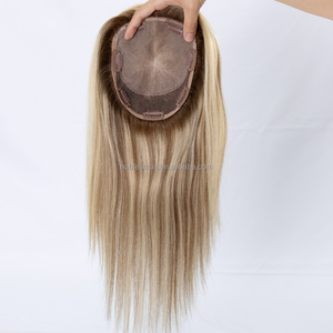 Cerradura <span class=keywords><strong>de</strong></span> Cabello Humano Virgen 100% Europeo <span class=keywords><strong>de</strong></span> Alta Calidad con Base <span class=keywords><strong>de</strong></span> Seda, <span class=keywords><strong>Rubia</strong></span> Dimensional 5.5x6.5, Topper Natural para Mujer - Product Image 6