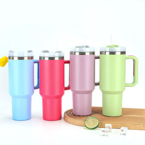 Vaso <span class=keywords><strong>de</strong></span> acero inoxidable para coche <span class=keywords><strong>de</strong></span> <span class=keywords><strong>camping</strong></span> al aire libre <span class=keywords><strong>de</strong></span> 40oz con asa y taza <span class=keywords><strong>de</strong></span> viaje aislada con pajita para bebidas frías y calientes para uso en coche - Product Image 3