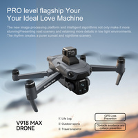 Drone pliable 4K V918 MAX avec retour GPS, suivi, moteur brushless, longue portée, quadricoptère RC pour photographie et vidéo aériennes