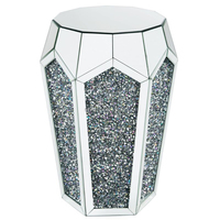 Buffet Miroir 3 Portes 3 Tiroirs Effet Diamant Concassé