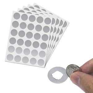 Tamaño <span class=keywords><strong>de</strong></span> La Moneda 1 "Círculo <span class=keywords><strong>de</strong></span> plata rascar pegatinas autopelables etiquetas pegatinas para tarjetas para rascar <span class=keywords><strong>palo</strong></span> DIY etiquetas rollo - Product Image 4