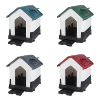 Offre Spéciale : Niche d'extérieur moderne et luxueuse pour chiens de petite à moyenne taille, avec sol surélevé, fenêtre et toilettes, en plastique robuste.