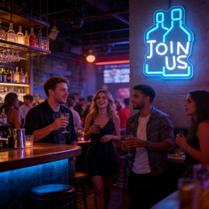 Letrero Luminoso LED 'JOIN US', Luz Acrílica USB Regulable para Decoración de Fiestas y Espacios Comunitarios - Product Image 6