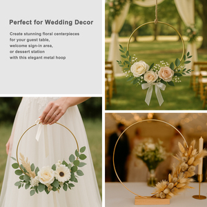 Cercles en fer faits à la main pour artisanat, macramé, attrape-rêves, centres de table floraux, couronnes de mariage DIY, fournitures pour événements et fêtes, Chine - Product Image 3