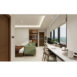 Muebles Modernos para Suite Estándar de Hotel 3 Estrellas, Juego de Dormitorio King con Estructura de Cama de Madera, Armario, Sofá y Mesa de Bar - Product Image 1