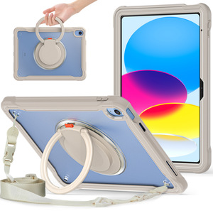 Suitable for 2025 iPad 11th generation tablet case with rotating stand, 12.9-inch wrist strap, shockproof full-cover tablet case - Product Image 1