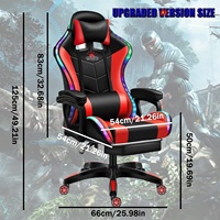 Chaise de Gaming inclinable en cuir PU noir avec éclairage LED RGB, pour ordinateur de bureau ou Gaming, bon marché, avec haut-parleurs et lumières, vente en gros, offre spéciale