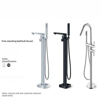 Baignoire de salle de bain sur pattes d'angle en acrylique autoportante