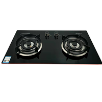 Appareil de cuisine de haute qualité, cuisinière à gaz à 2 brûleurs, cuisinière à gaz intégrée, cuisinière en verre trempé