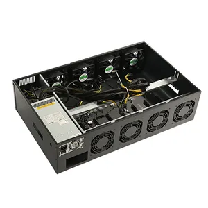 Products used at home gpu server case intelligent 8 graphics cards case with 8 quite cooling fan 2500w psu