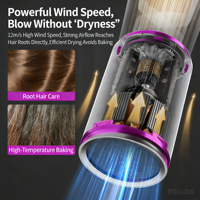 Sèche-cheveux ionique professionnel pliable 2400W avec diffuseur, alimenté par batterie, pour hôtels, foyers, voitures, camping-cars et utilisation en extérieur