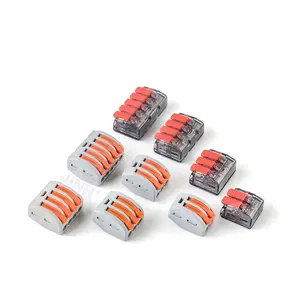Mini hızlı ekleme bahar kablo kolu 32A/450V yeniden kullanılabilir elektrikli hızlı kompakt tel konektörü Led