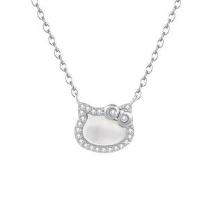 Collier en argent sterling S925 avec chaton en zircon cubique, pendentif de luxe en nacre pour <span class=keywords><strong>femme</strong></span>, idéal pour mariage ou soirée, tendance Facebook - Product Image 5