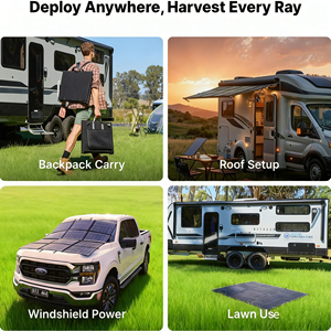 Panneaux solaires monocristallins portables et pliables 440W (2*220W) – Efficacité 25% – Étanchéité IP65 – Idéaux pour l'alimentation hors réseau, les camping-cars et le camping - Product Image 6