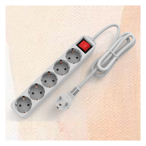 ปลั๊กพ่วงแบบขายส่งสำหรับปลั๊กไฟยุโรป พร้อมเต้ารับไฟฟ้า 5 ช่อง - Product Image 5