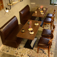 Meubles de restaurant en bois massif ensemble de meubles de salle à manger, table et chaises pour restaurant, sièges de stand, meubles de café
