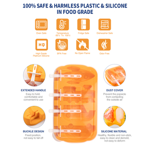 Tự Chế Kem Khuôn Đặt Tên Lửa Xe Phim Hoạt Hình Hình Dạng <span class=keywords><strong>Silicone</strong></span> Popsicle Khuôn Kem Tủ Đông Khuôn - Product Image 4