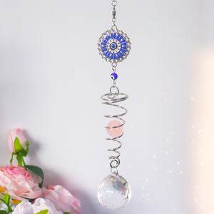 Attrape-soleil en cristal œil protecteur, carillon éolien <span class=keywords><strong>7</strong></span> <span class=keywords><strong>chakras</strong></span>, prisme suspendu pour fenêtre, jardin et décoration intérieure - Product Image 2