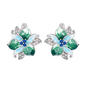 Vente chaude en Europe amérique en vrac cuivre Zircon boucle d'oreille goujons fleur lumière remise déclaration gros bijoux de mode pour les femmes - Product Image 6