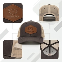 Casquette de sport pour homme personnalisée à 6 panneaux, avec logo en cuir, classique, en coton blanc, pour la course à pied