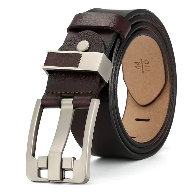 China Designer Daily Practical Metal Buckle Colorful Real Cow Men's Leather Belt