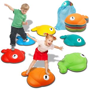 Piedras de Equilibrio Goldfish para Niños, 6 Piezas, Piedras de Salto Antideslizantes, Juego de Obstáculos para Niños Pequeños, Promueve la Coordinación - Product Image 1