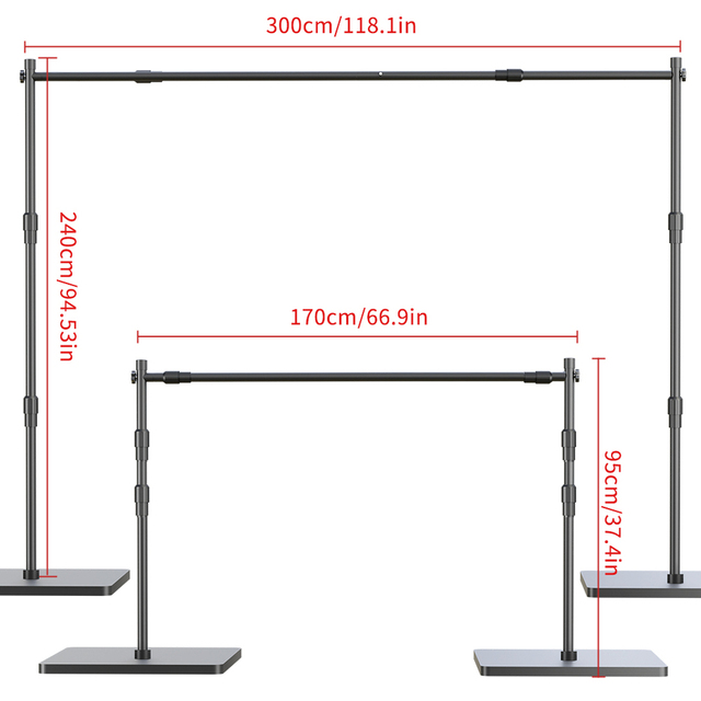 2.4X3M Heavy Duty Background Stand Photo Studio Kit With Light Tripod