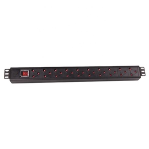 16A 250V PDU 19 inç 10 yollu güney afrika tipi güç dağıtım üniteleri (PDU) on-Off anahtarı ile - Product Image 1