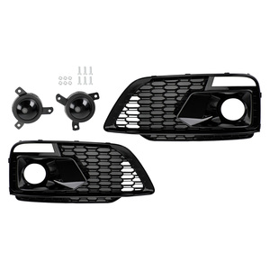 Pour <span class=keywords><strong>Audi</strong></span> Q5 SQ5 2018-2020 RSQ5 Grilles de phares antibrouillard avant noires en nid d'abeille - Product Image 1