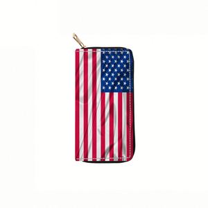 Cartera de Cuero PU con Bandera Americana para Mujer - Monedero Largo para Dama, Diseño Multifuncional Europeo y Americano - Product Image 2