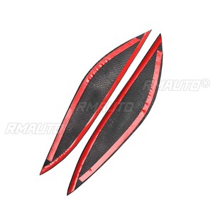 1 par de cubiertas embellecedoras de fibra de carbono auténtica para faros delanteros de coche, tipo ceja/párpado, para Honda Civic 2001 2002 2003, calcomanías para faros de coche - Product Image 5