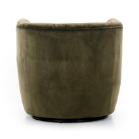 Fauteuil pivotant capitonné de luxe en diamant, design moderne, tissu vert foncé, artisanal, durable, pour salon, mobilier de maison