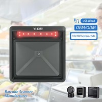 Escáner de Códigos de Barras 2D Omnidireccional 9400D de Escaneo Rápido, Ventana Grande, CMOS, USB con Cable, Escáner de Códigos de Barras de Escritorio para Uso en Almacenes