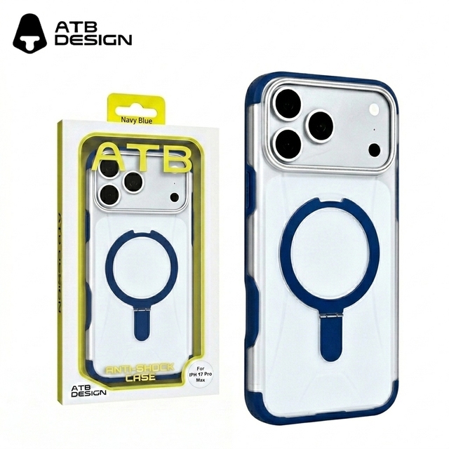 ATB Anti-yellow Clear Phone Case for IPhone Magnetic with 360 Rotation Stand for iPhone 18 Pro Max TPU Fundas Para Celulares