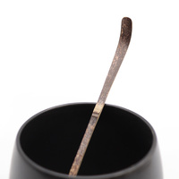 BAMBUS Chashaku en bambou violet foncé, écologique, fait main, design Japandi, cuillère à poudre de matcha, qualité alimentaire, pour la préparation du thé