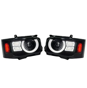 Pour Toyota Hiace 2005-2018 : Ensemble de phares avant modifiés style Land, feux de jour LED 6000K 24V, ampoule H3 – Nouveau - Product Image 1