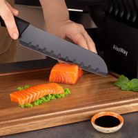Ensemble de couteaux de cuisine polyvalent de 14 pièces de haute qualité Kit de couteaux à steak ensemble d'outils de cuisine avec porte-couteau