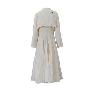 Maxi abito di lino Jacquard di alta qualità per le donne <span class=keywords><strong>SMO</strong></span> Plus Size manica lunga con cintura naturale per l'autunno - Product Image 3