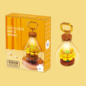 Set di blocchi creativi per educazione dei bambini 3d fai da te 102 pezzi lampadina succulenta fiori assemblare blocchi - Product Image 3