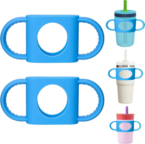 Poignées de biberon étroites en silicone 100 % alimentaire, poignées amovibles personnalisées à prise facile pour la transition du biberon au gobelet. - Product Image 1