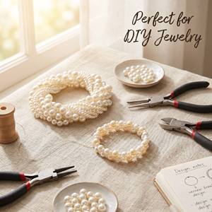 8mm 원형 유리 진주 비즈 5A 고광택 모조 진주 비즈 쥬얼리 제작 DIY 팔찌 목걸이 도매 100가지 이상 색상 - Product Image 5