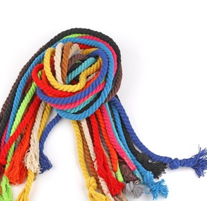8mm Cotton <strong>Rope</strong> <strong>Thick</strong> 3-strands Twisted Colored Cotton Cord - Product Image 3