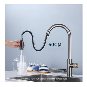 Robinet d'eau bouillante LED <span class=keywords><strong>6</strong></span> en 1 5/<span class=keywords><strong>6</strong></span> voies Robinet d'eau pétillante réfrigérée Bouton de contrôle Robinet d'eau pure pour évier de cuisine - Product Image 6