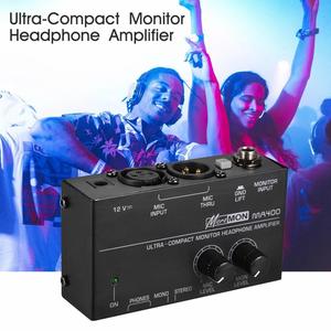 Ultra Compact Monitor Earphone Amplifier Amp With <b>XLR</b> <b>Microphone</b> Input 6.35mm Monitor Input 6.35mm & 3.5mm Headphone - Product Image 3