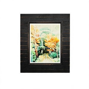 Rectangular <b>Rustic</b> Black Wooden Picture Frame For <b>Desk</b> Standing Wall Hanging Home <b>Office</b> Decor Display - Product Image 1