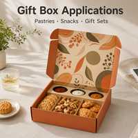 Boîtes pliables personnalisées pour aliments avec impression de feuilles d'automne, boîtes cadeaux à compartiments divisés, logo personnalisé pour emballages gastronomiques